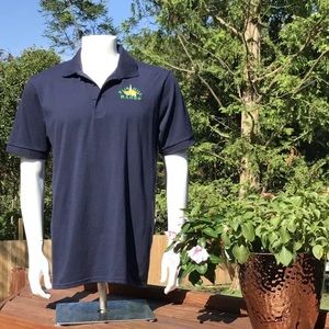 Fair Hill Races Blue Embroidered Polo Shirt M Port & Company. Medium Horse Race